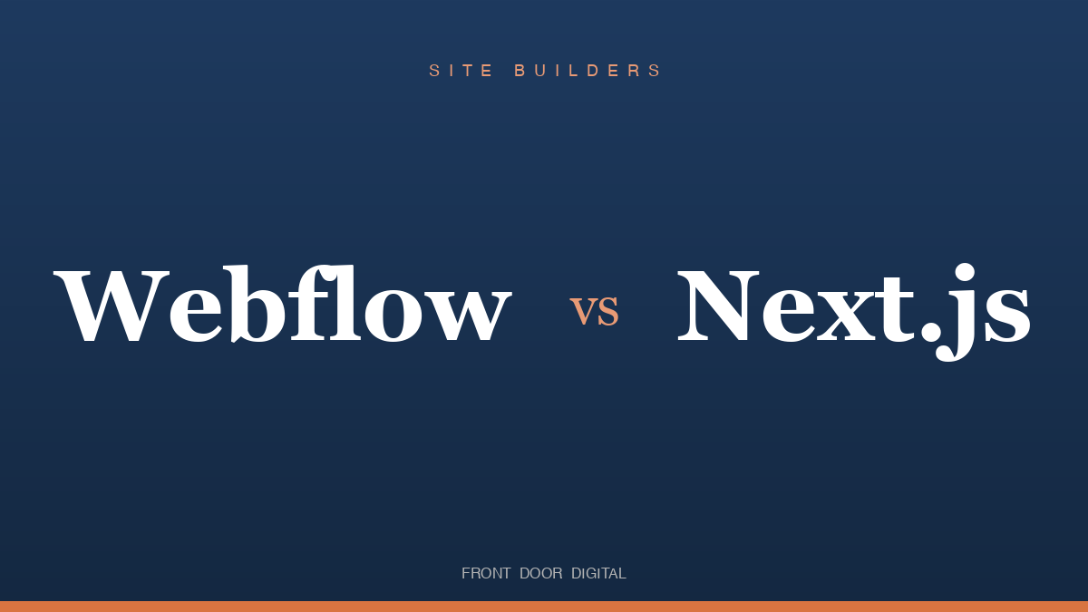 Webflow vs Next.js comparison title card